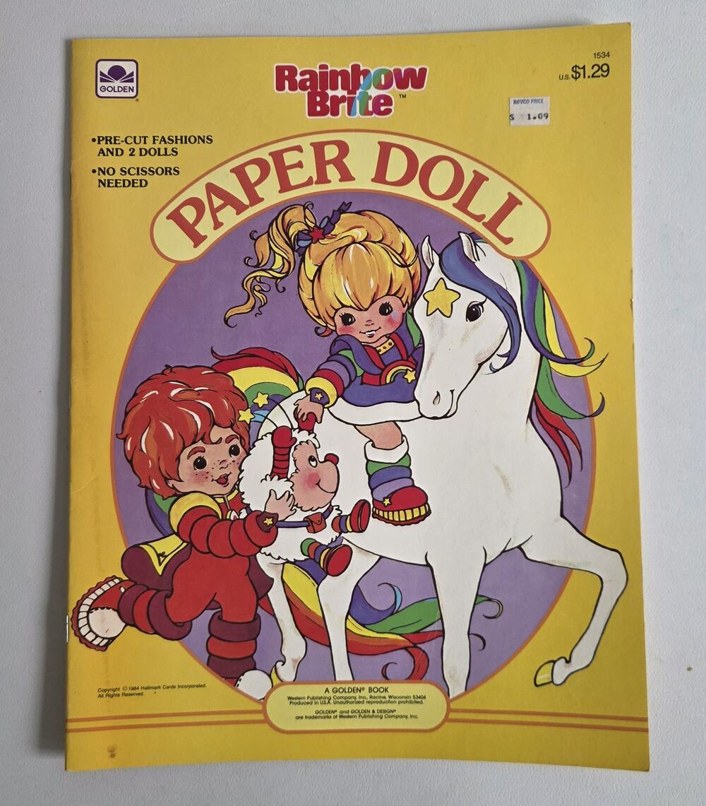 NEW Vintage 1984 Rainbow Brite Paper Doll Book Golden Western Publishing